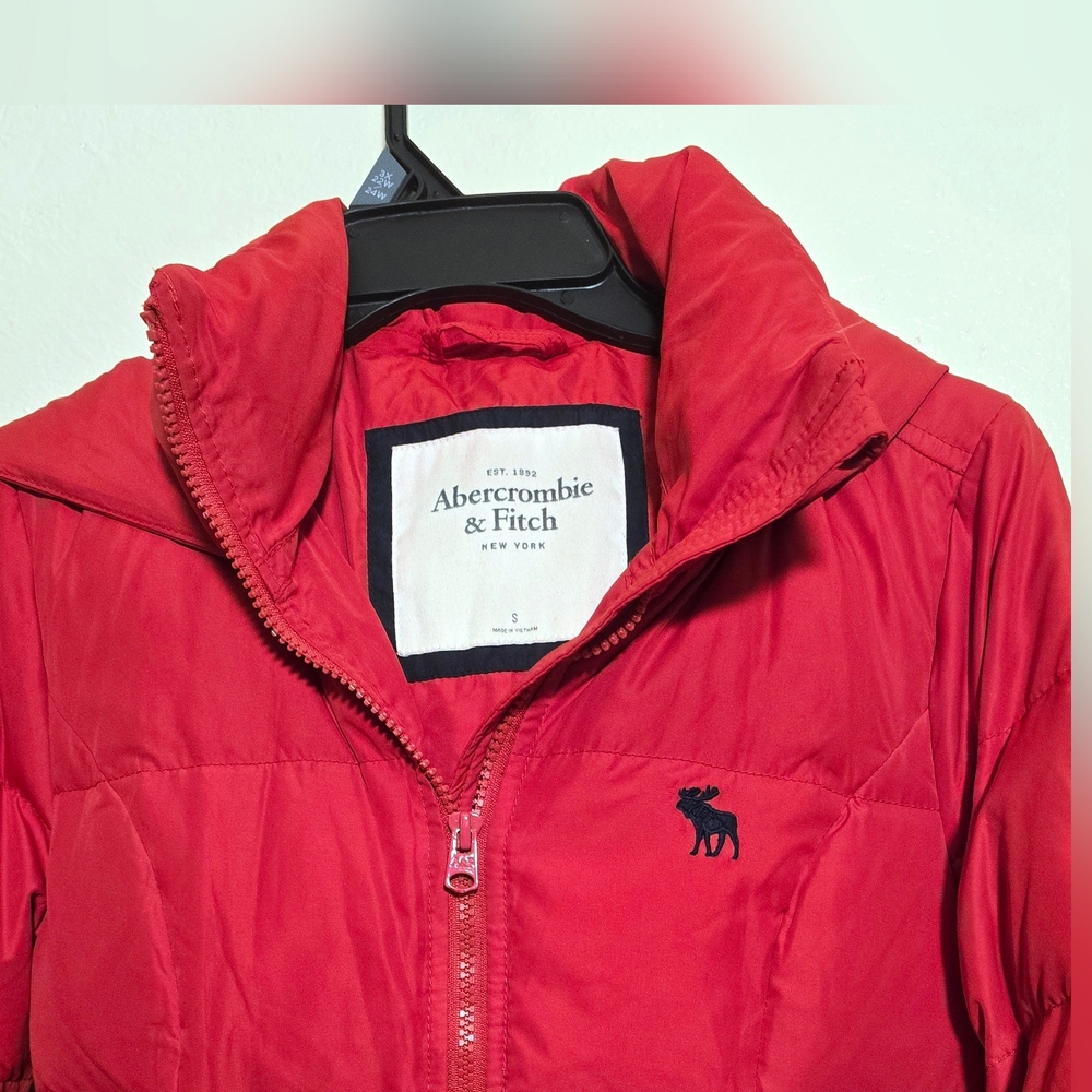 Abercrombie & Fitch Red Puffer Jacket